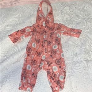 Baby Girl Soft Flower Zip Up Onesie